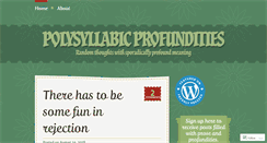 Desktop Screenshot of polysyllabicprofundities.com